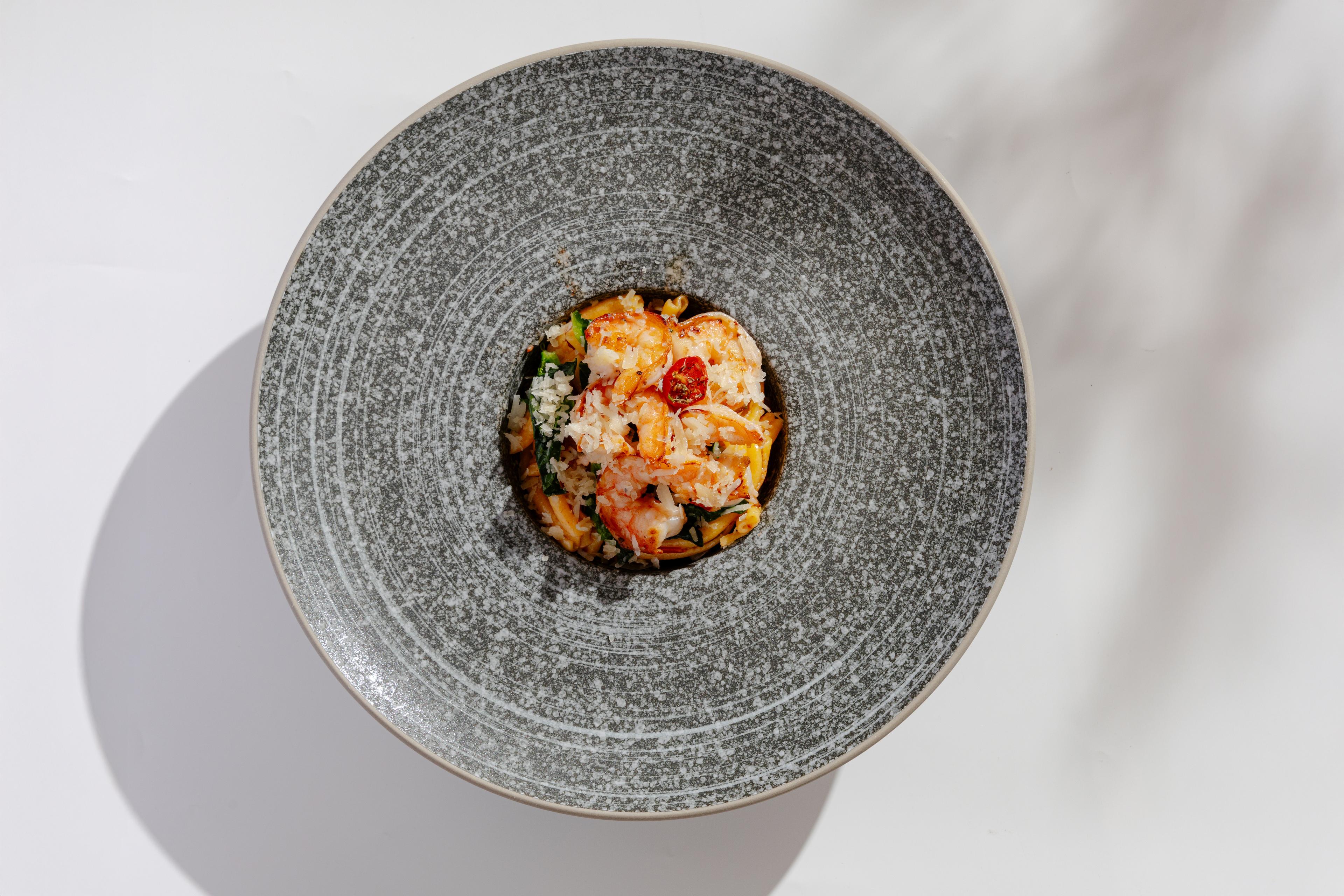 Джемелли с креветками