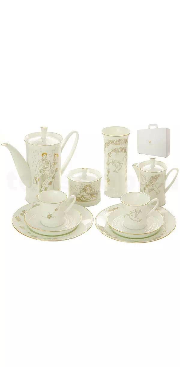 Сервиз кофейный Императорский ФЗ "рис. Счастье Моё - ф. Вертикаль" (2 персоны - 10 предметов)