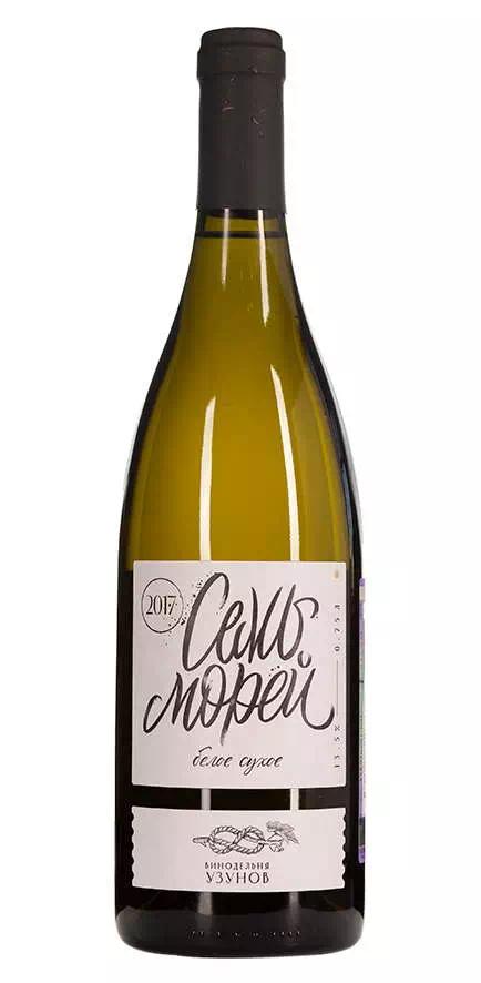 Вино Винодельня Узунов "Семь Морей" Белое ЗГУ Кубань. Таманский п-ов