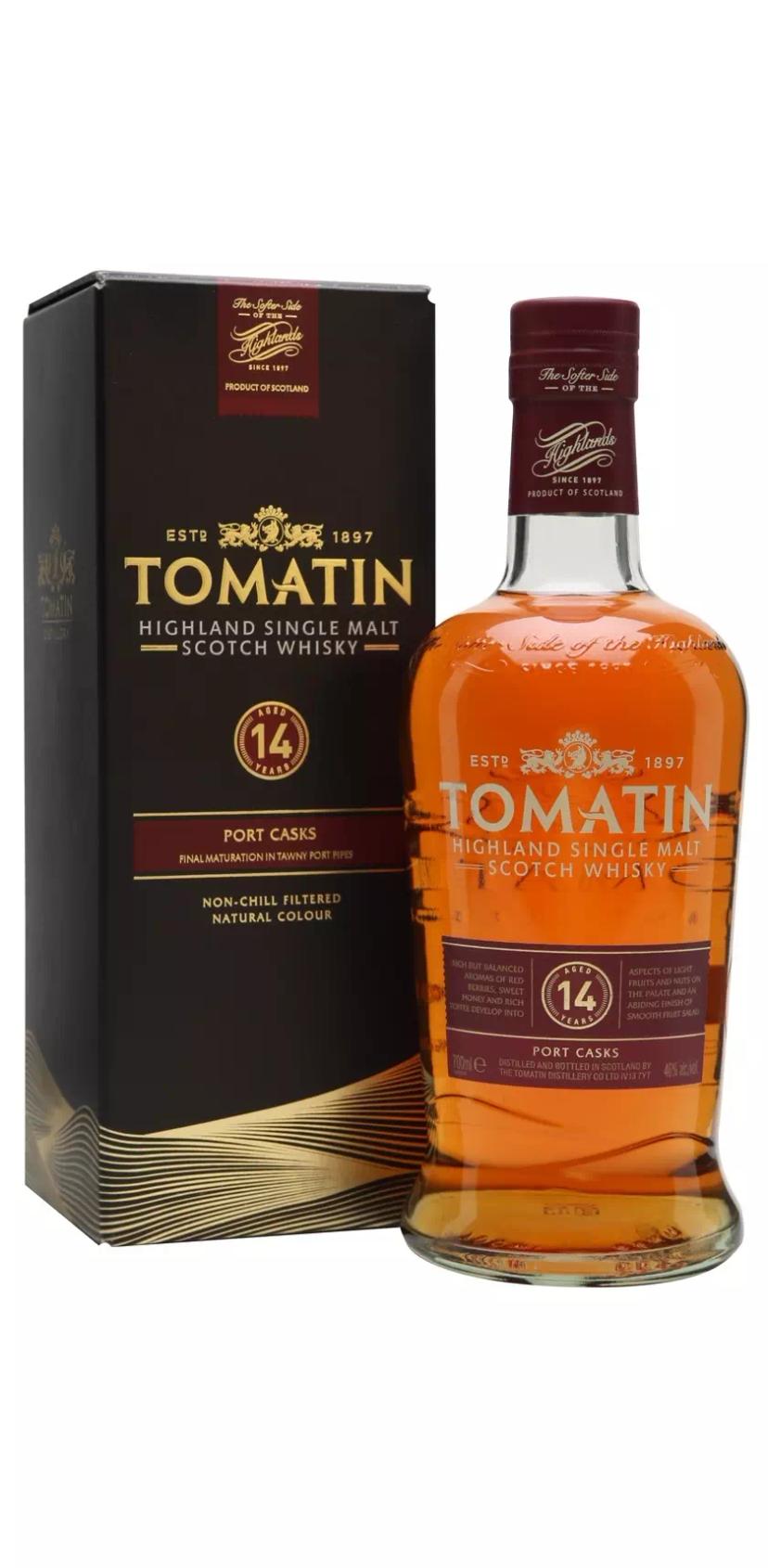 Виски односолодовый Томатин 14-летний Порто Каск (Хайленд)
