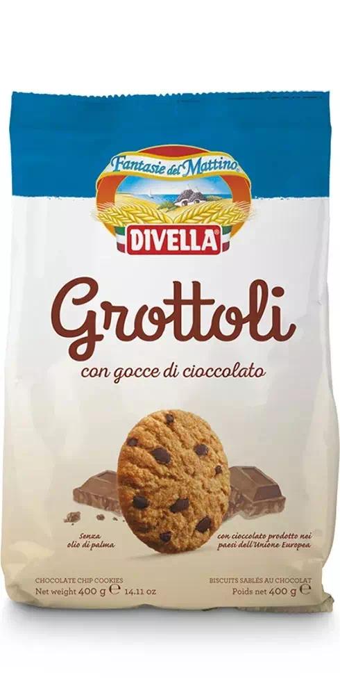 Печенье Дивелла Гроттоли Шоколадные Капли 400 гр