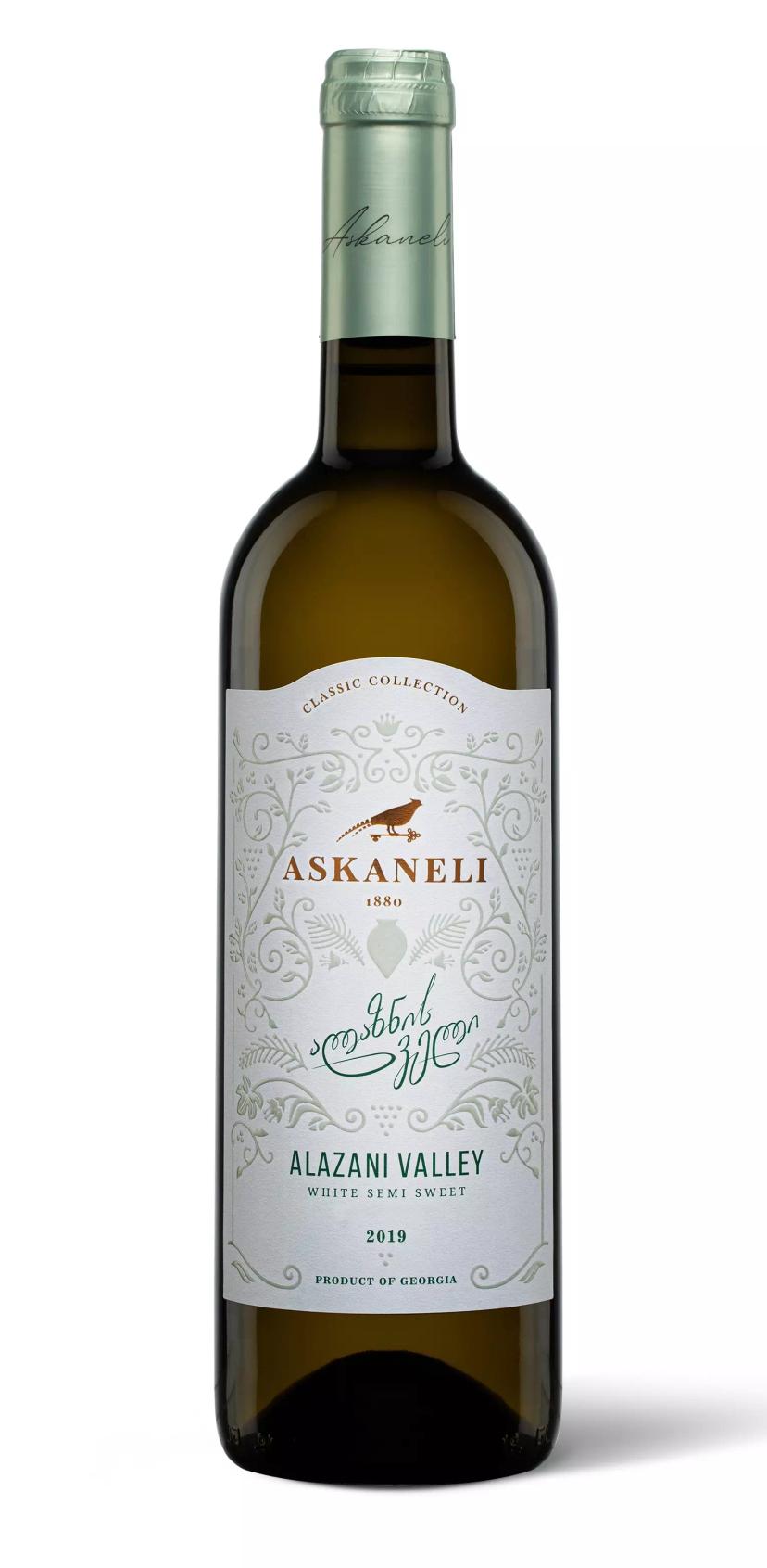 Вино Братья Асканели Алазанская Долина Белое Полусладкое