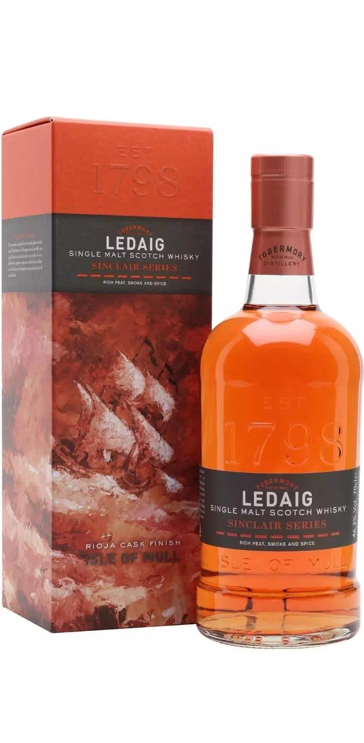 Виски односолодовый Ледчиг "Синклер Сириес" Риоха Каск Финиш (о.Малл)