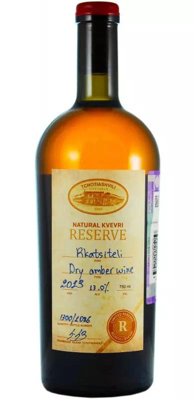 Вино Чотиашвили "Натурал Квеври Резерв" Ркацители (Кахетия)