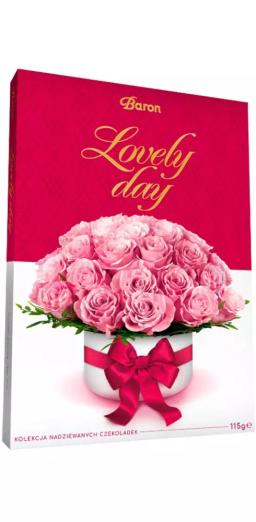 Шоколадные конфеты Baron "Lovely Day" Ассорти (кофе, карамель, какао, вишня) 115гр
