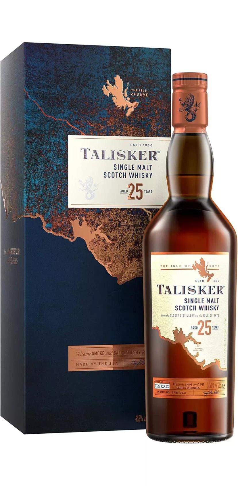 Виски односолодовый Талискер 25-летний (о.Скай)