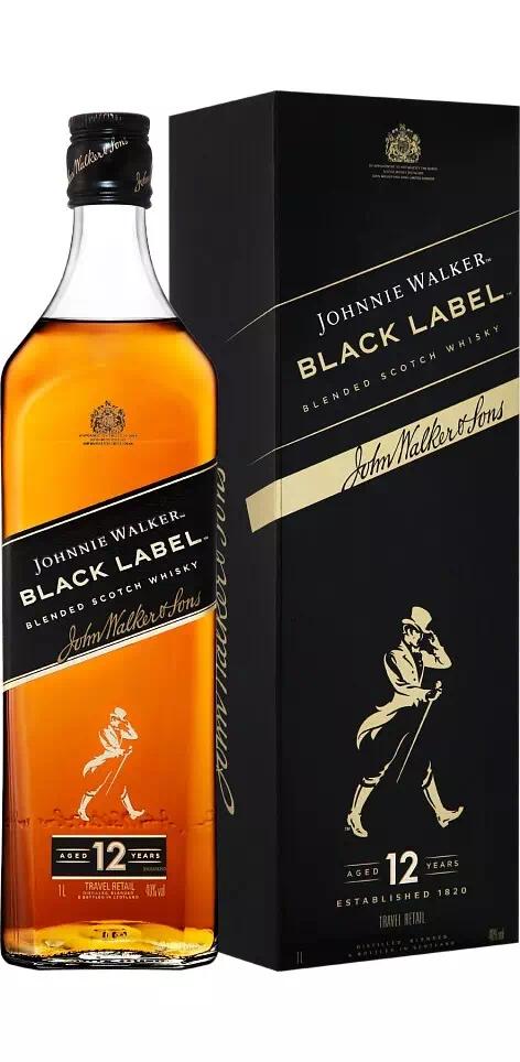 Виски купажированный Джонни Уокер "Блэк Лейбл" 12-летний