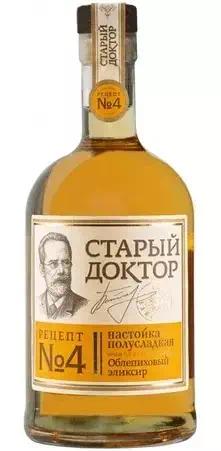 Настойка полусладкая Старый Доктор "Рецепт №4" Облепиховый Элексир