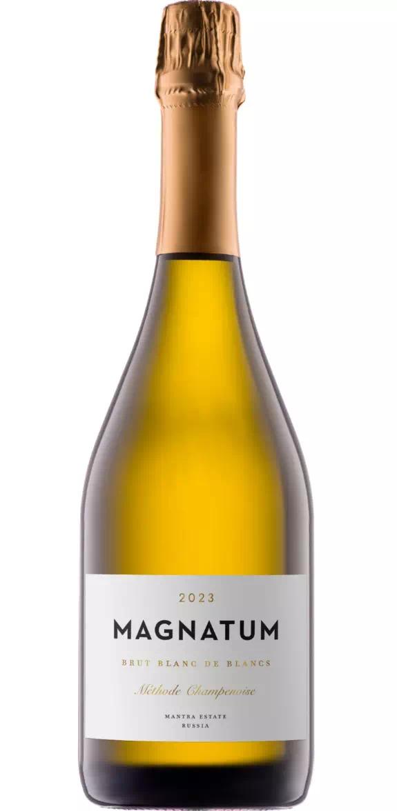 Игристое вино Магнатум "Блан де Блан" Брют ЗГУ Кубань. Крымск
