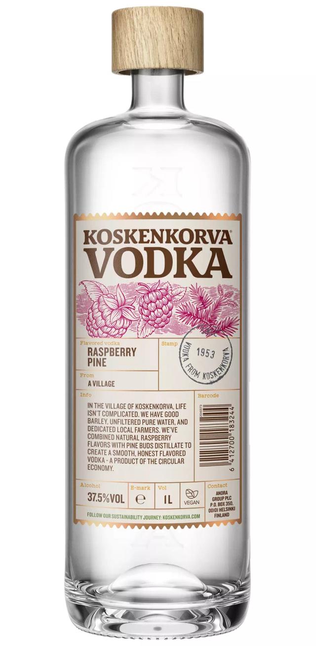 Вкусовая водка Коскенкорва Малина - Сосна